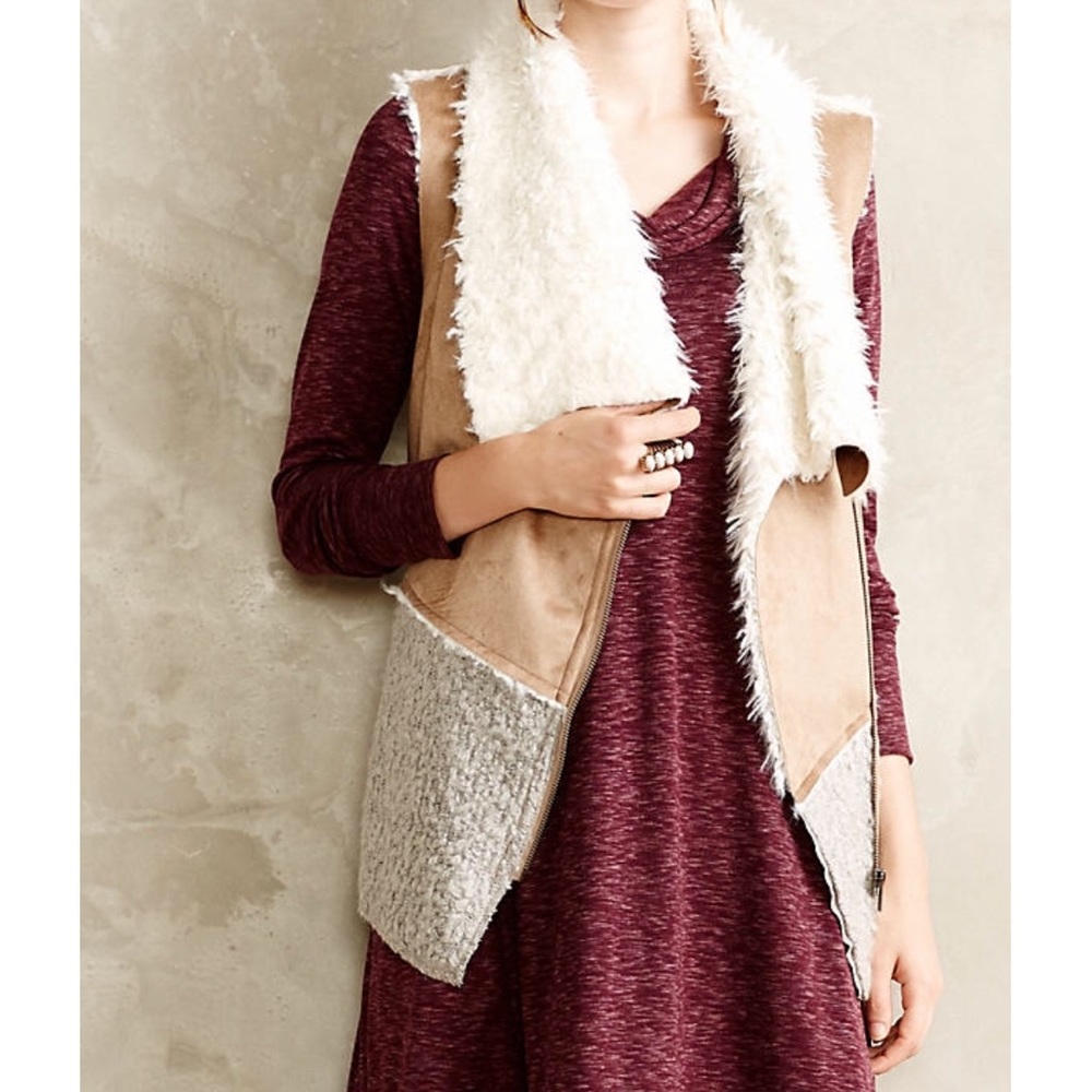 Saturday/Sunday Anthropologie Sherpa Moto Vest